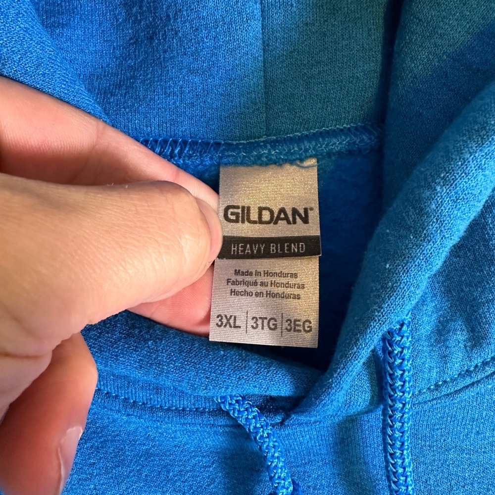 Gildan Bluey Dad Bod Father Figure Hoodie Mens 3XL Blue Graphic Sweatshirt - Picture 2 of 14